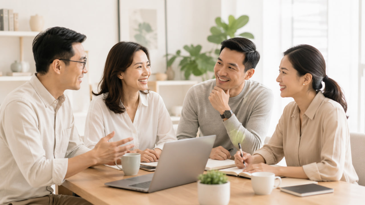 Komunitas investasi sedang berdiskusi
